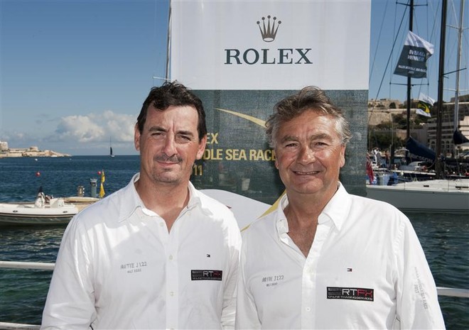 Lee Satariano - owner and co-skipper and Christian Ripard - co-skipper ARTIE, MLT - Rolex Middle Sea Race 2011 ©  Rolex/ Kurt Arrigo http://www.regattanews.com